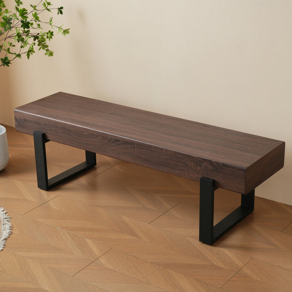 59" Dining Bench, Farmhouse Indoor Kitchen Table Benches, Bed Bench, Industrial Shoe Bench, Entryway Benches