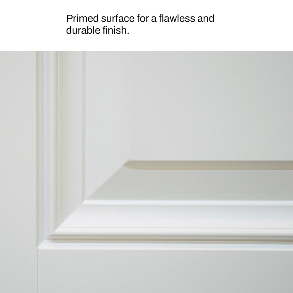 36 x 80 Smooth Fiberglass Entry Door with Brickmould,3/4 View Frosted Glass - Classic Style for Home's Front Entrance, Vinyl Frame, Left Hand Inswing,White Primed Knock-Down Door New Packaging