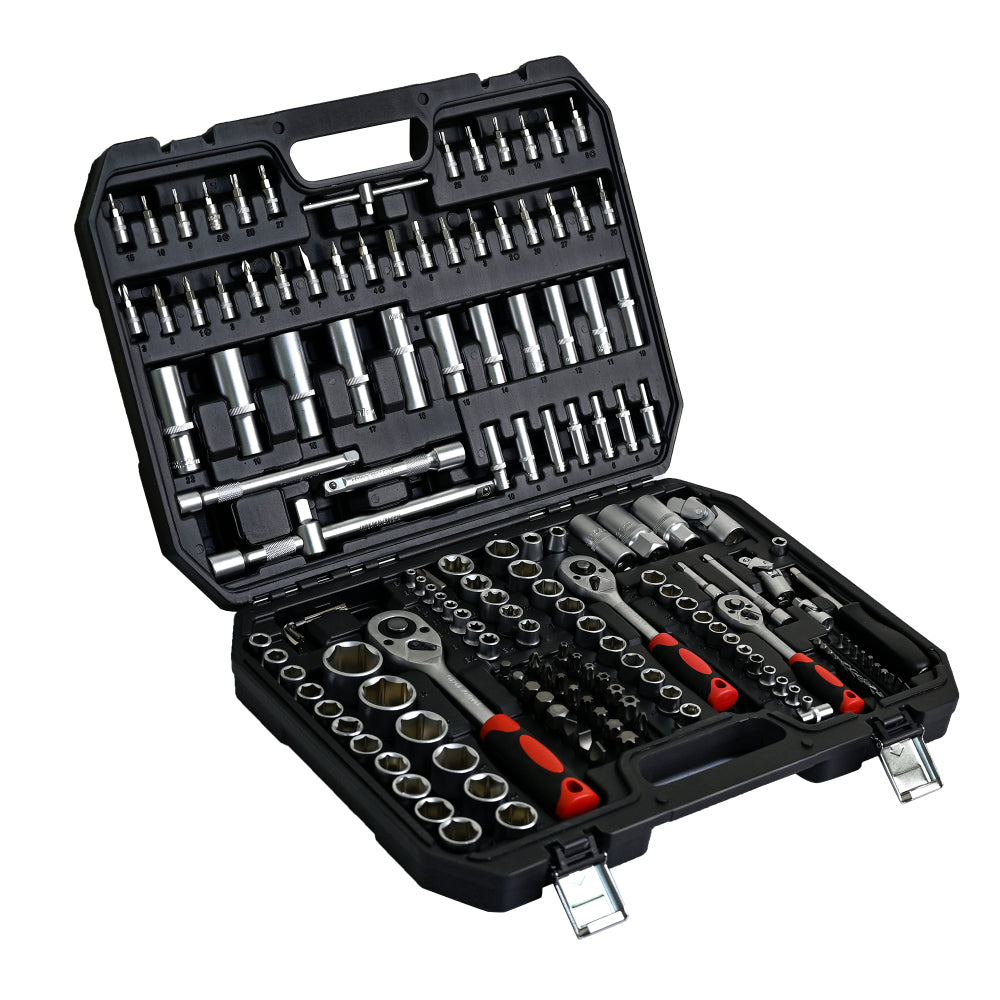 Tool Kit and Socket Wrench Set 216pcs - Basic Portable Manual Repair Tool Set for Home Use, Includes Case and Ratchet Wes and Wrenches, Suitable for Men and Women