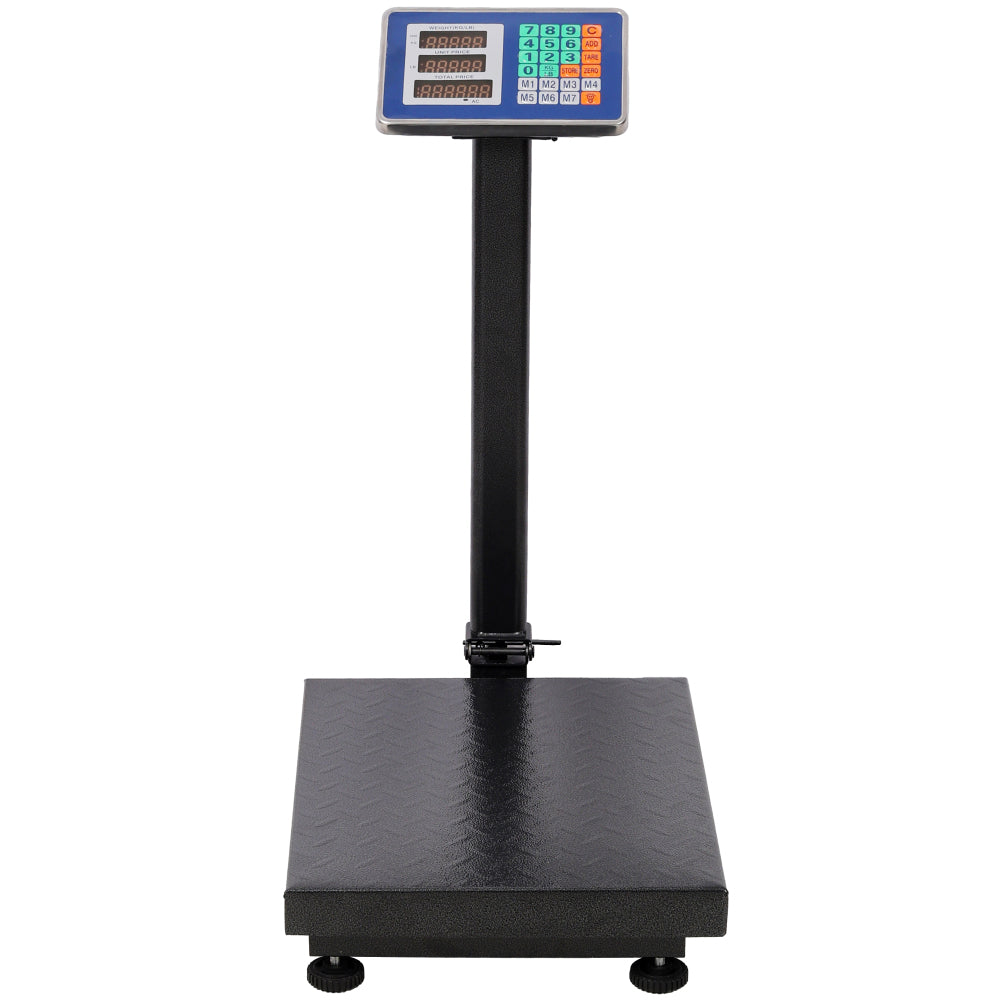 660lbs Weight Computing Digital Scale Floor Platform Scale,0.1 lbs Accuracy Computing Floor Scale with LB/KG, Tare, Price Calculator, Black color