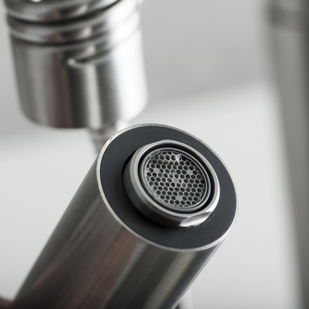 DAX Single Handle Pull Down Kitchen Faucet Brushed Finish