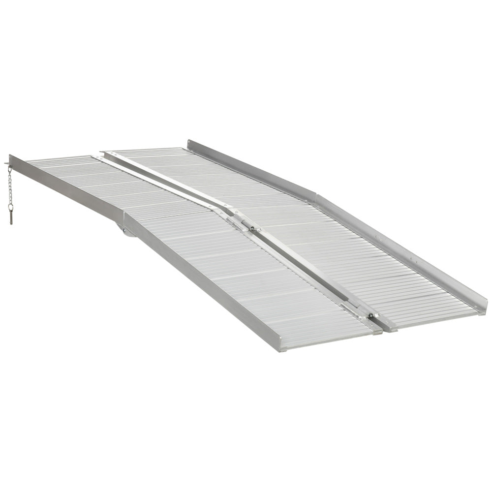HOMCOM Textured Aluminum Folding Wheelchair Handicap Ramp, 6'