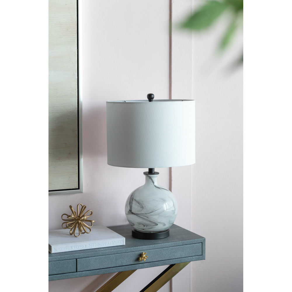 16x16x29.8" Gold and Black Table Lamp with Contemporary Disc Design