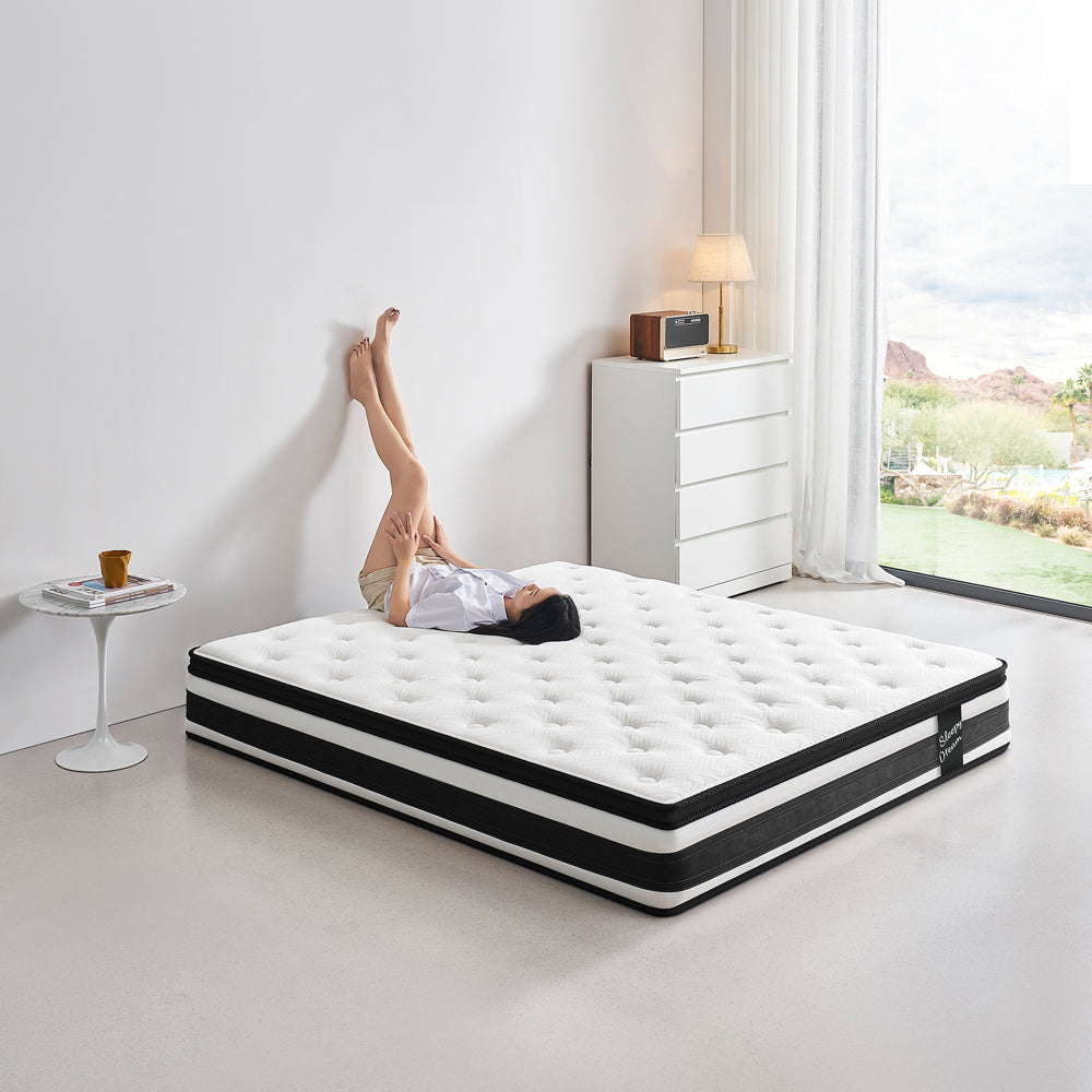 12 Inch  Full Size Breathable Cool Oeko-Tex100 Cover Memory Foam Individual Pocket Spring Hybrid Mattress