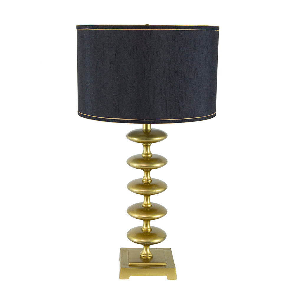 16x16x29.8" Gold and Black Table Lamp with Contemporary Disc Design