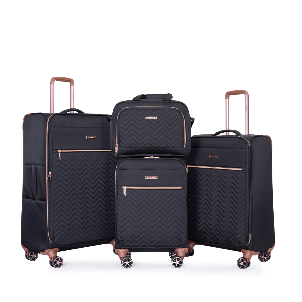 4-Piece Set (16/20/24/28) ,Softshell Suitcase Spinner Wheels Terylene Luggage Sets Carry On Suitcase  Luggage  Lightweight Durable Suitcase  Green