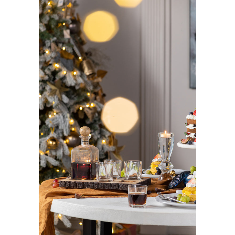 S/6 Alaine Bar Set with Mango Wood Stand