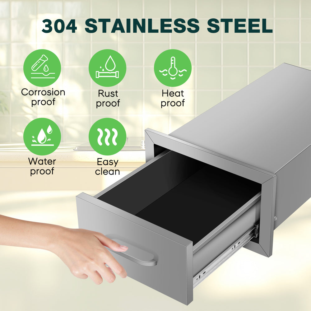 Drawer cabinets for outdoor kitchens or courtyards
