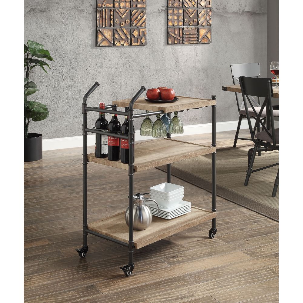 Brantley Antique Oak & Sandy Gray Finish Wine Rack