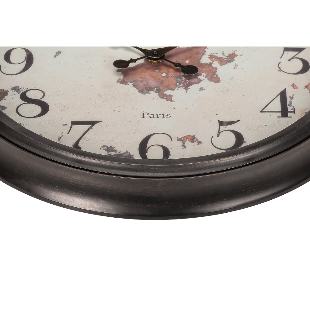 Clocks, 20" Round, Wall Clock, Brown, Transitional