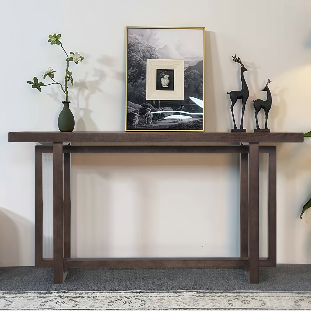 59" Narrow Console Table - MDF Entryway Sofa Table for Hallway, Living Room, Foyer with Space-Saving Design