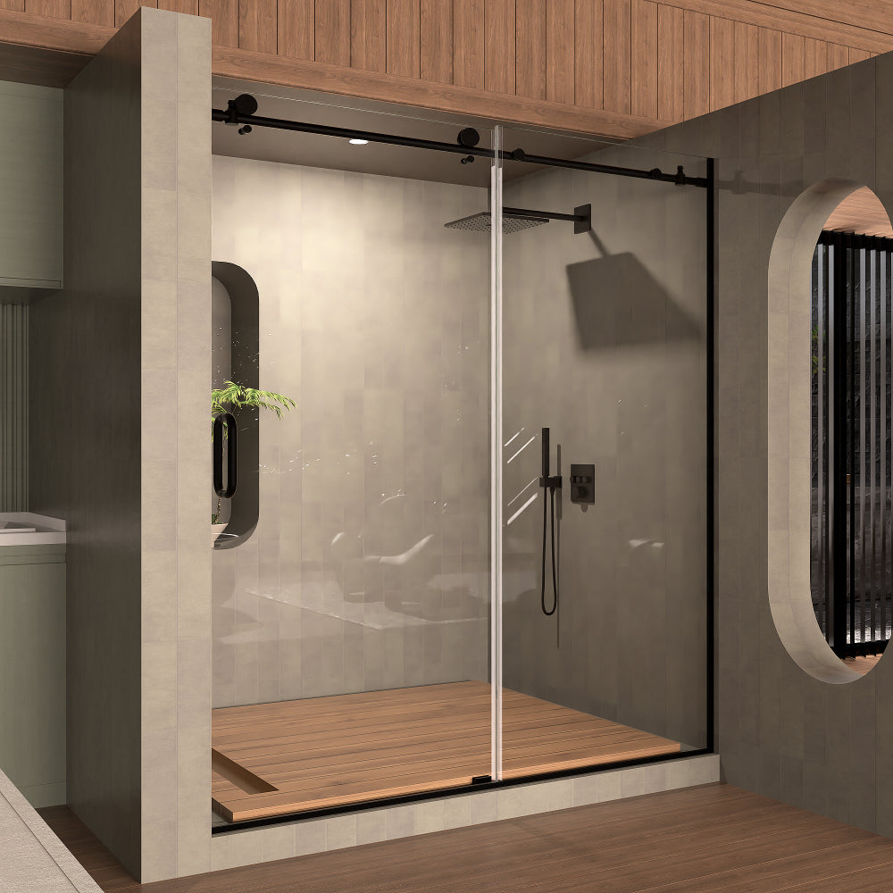 58-60" W x 60" H Frameless Sliding Bathtub Door, Tub Shower Door, Bathtub Glass Door, Bathtub Shower Door, 1/4" (6mm) Certified Clear Tempered Glass, Chrome