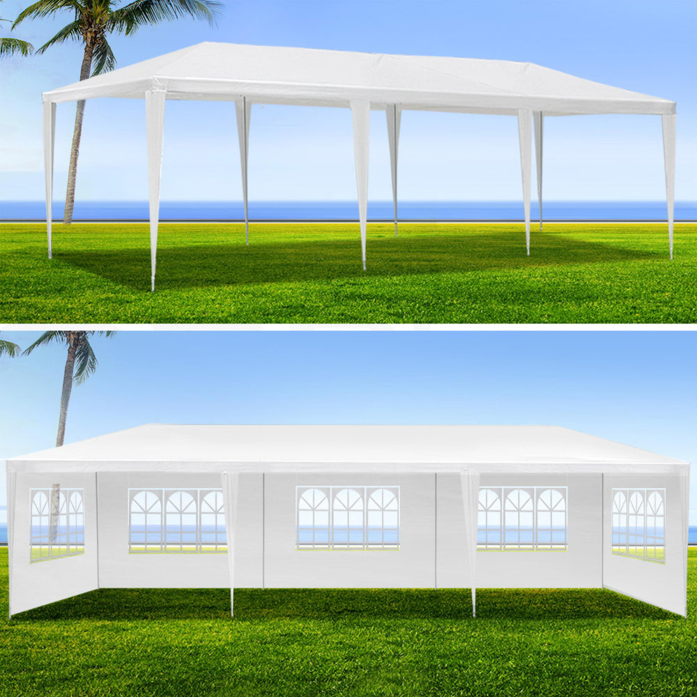 10x30' Outdoor Garden Gazebo Wedding Party Tent Canopy Marquee with 8 Removable  Sidewalls