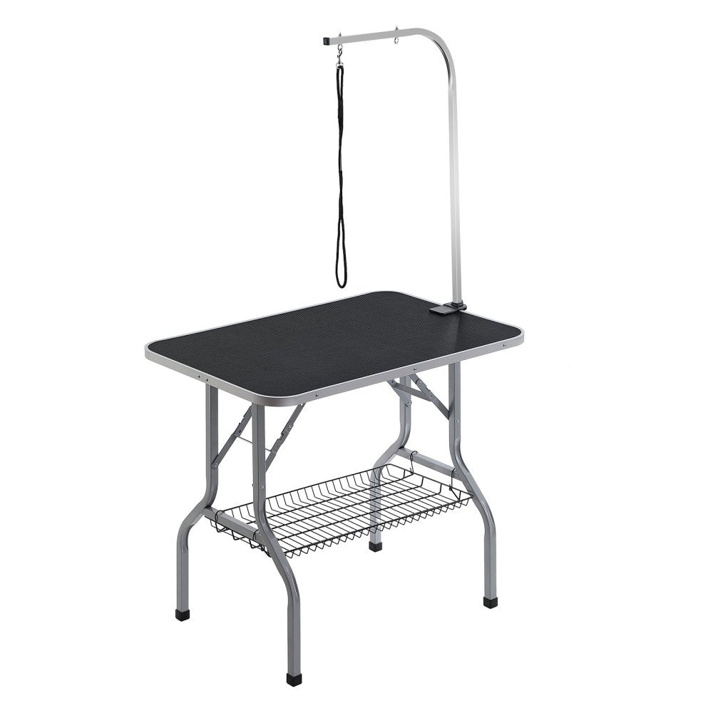 Pet Grooming Table Arm with Clamp, 36''x24'' Dog Grooming Station, Foldable Pets Grooming Stand for Medium and Small Dogs, Free No Sit Haunch Holder with Grooming Loop, Bearing 330lbs