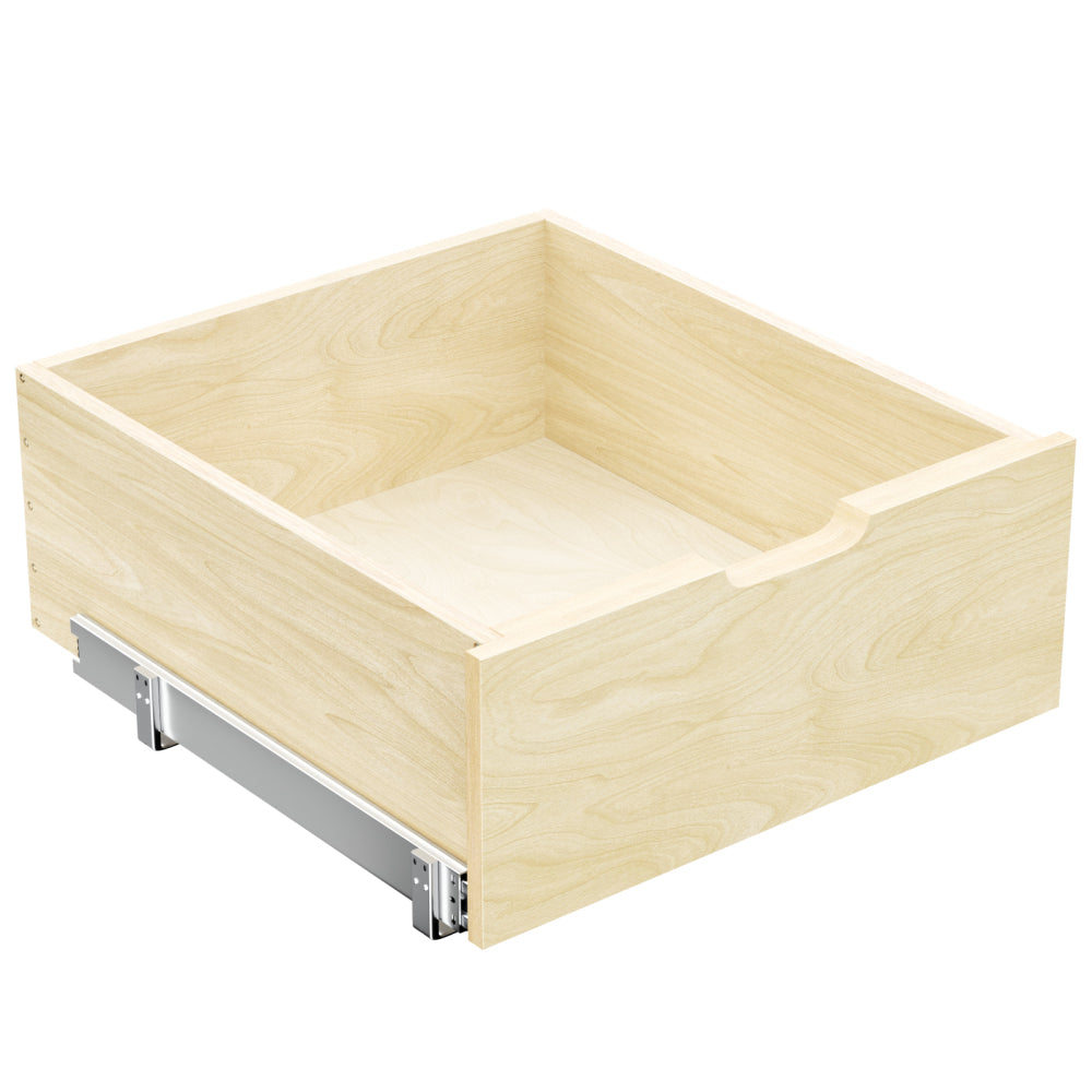 Hard Close Pull Out Cabinet Organizer 8" High Drawer 19½" W x 21" D Wood Slide Out Shelves Cabinet Storage Organizer with Full Extension Rail Slides Pull Out Drawer for Kitchens Cabinet Pantry