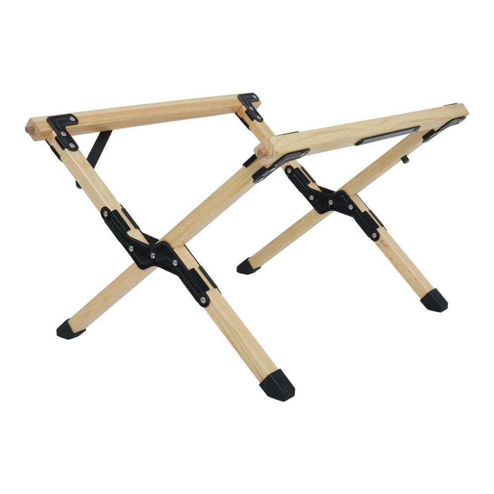Portable Foldable Outdoor Picnic Table - Natural Beech Wood Camping Table with X-Frame Design -Small Sizes