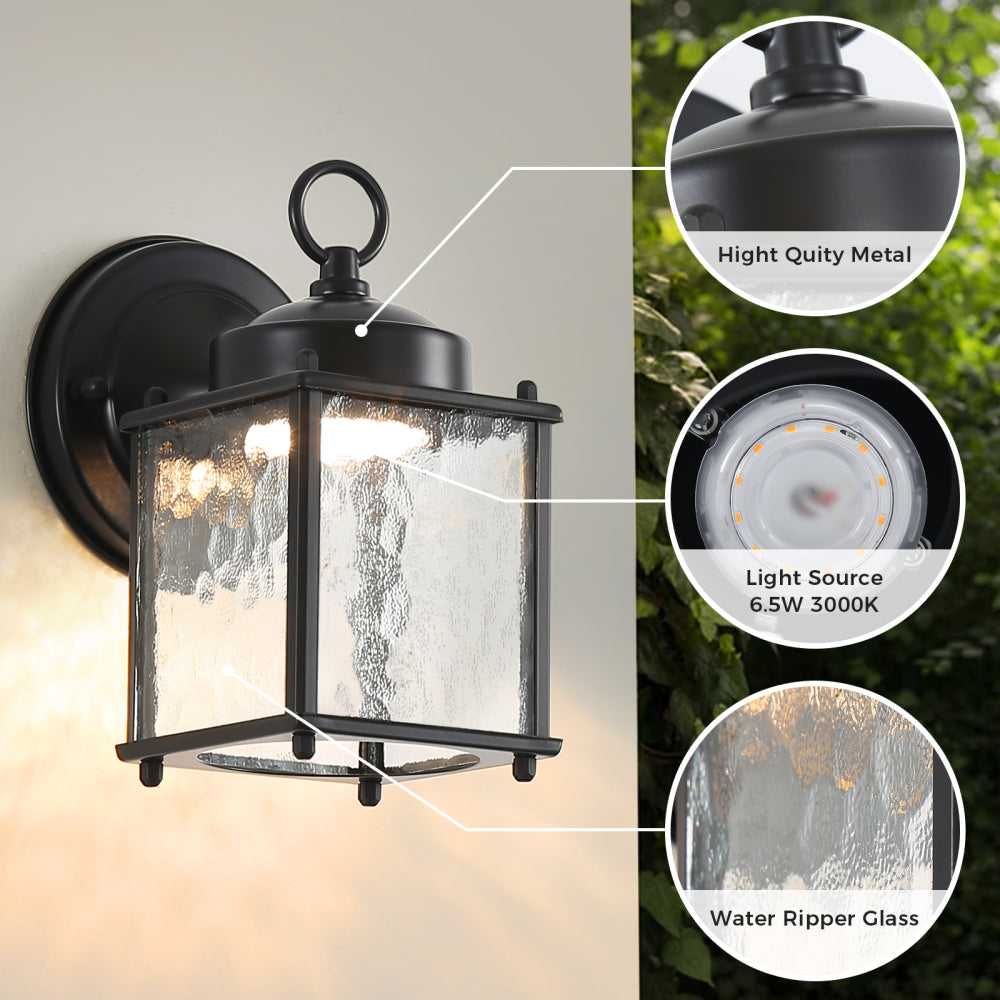 Outdoor Wall Sconce Lights with Clear Glass, Outside Garage Sconce Lighting Waterproof Farmhouse Wall Lantern Lamp for House Patio Doorway