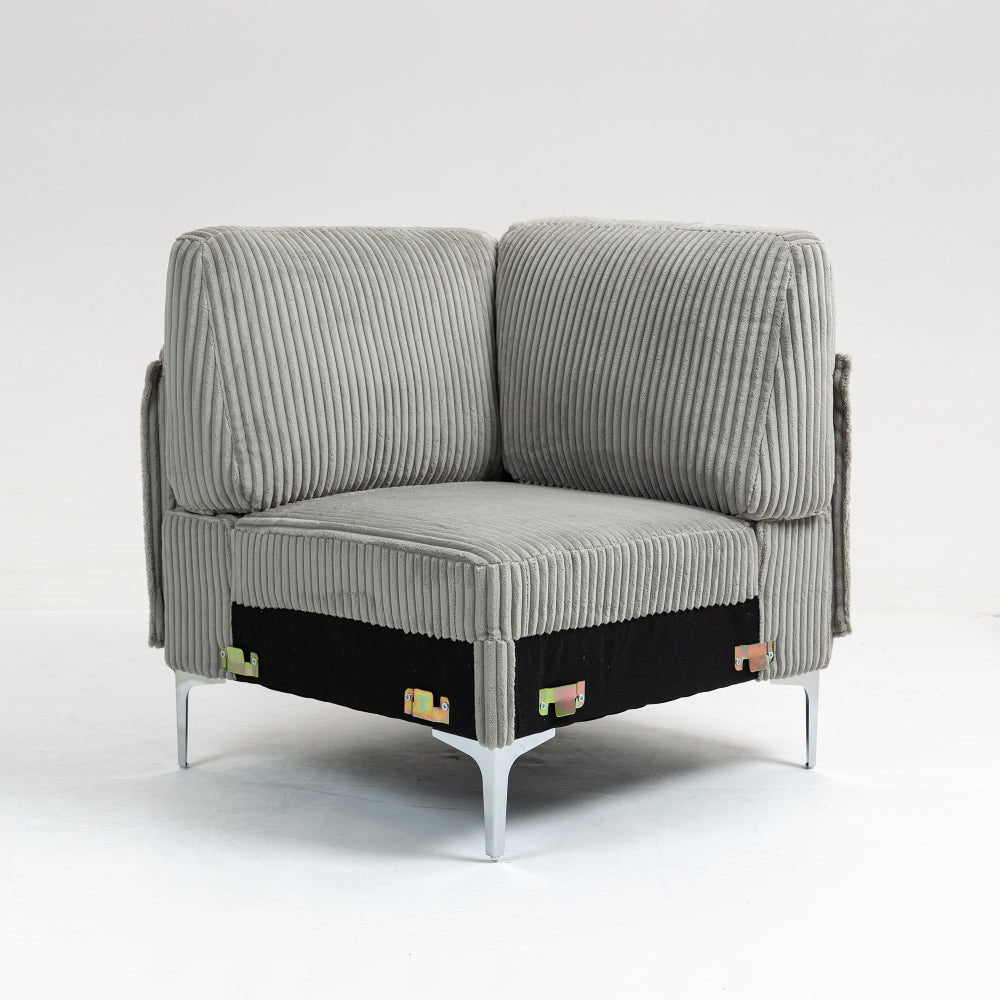 Modular Sofa Single Armrest Backrest Module for Modular Sectional Sofa Couch Side Armrest, Gray