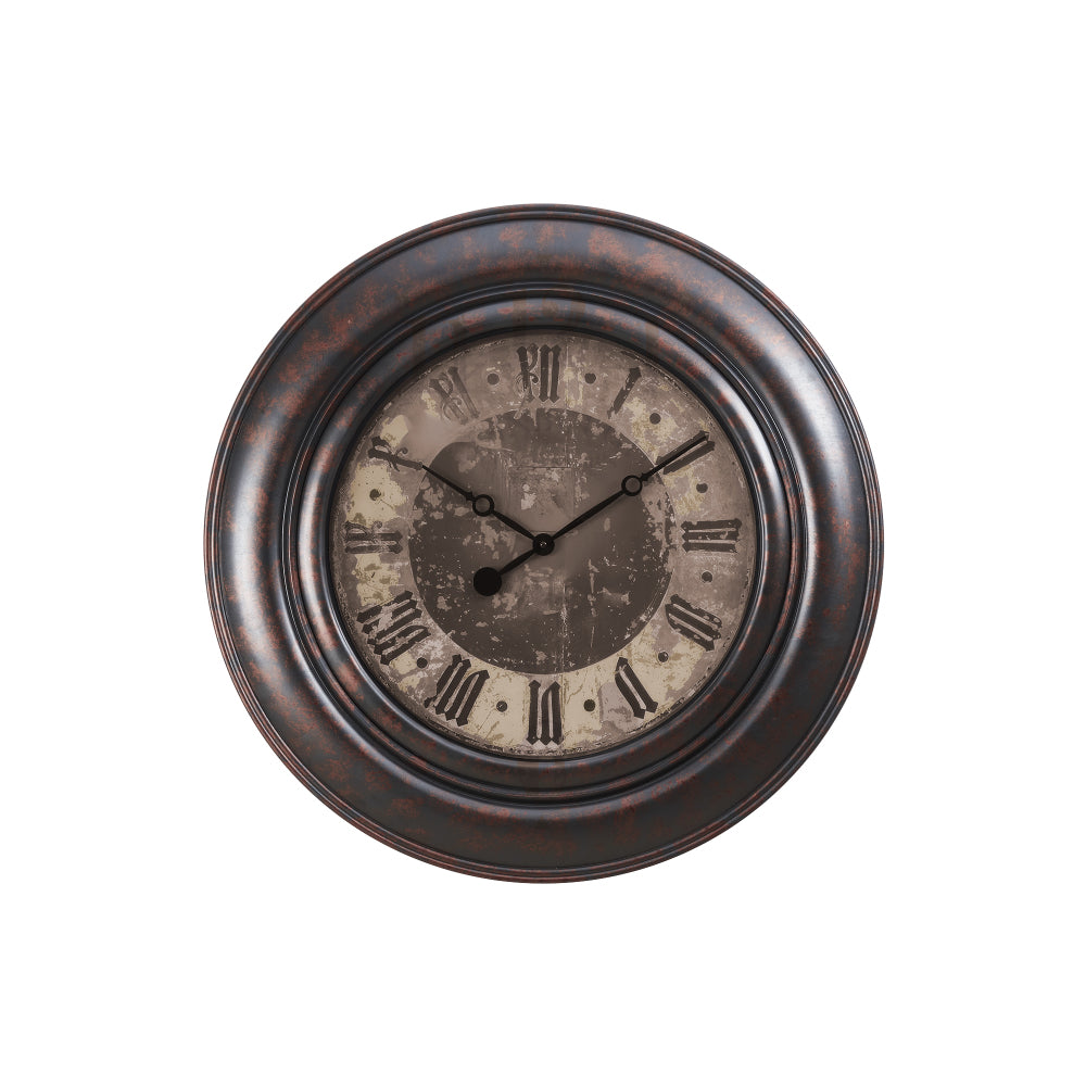 Clocks, 30" Round, Large Oversized, Wall Clock, Brown, Transitional