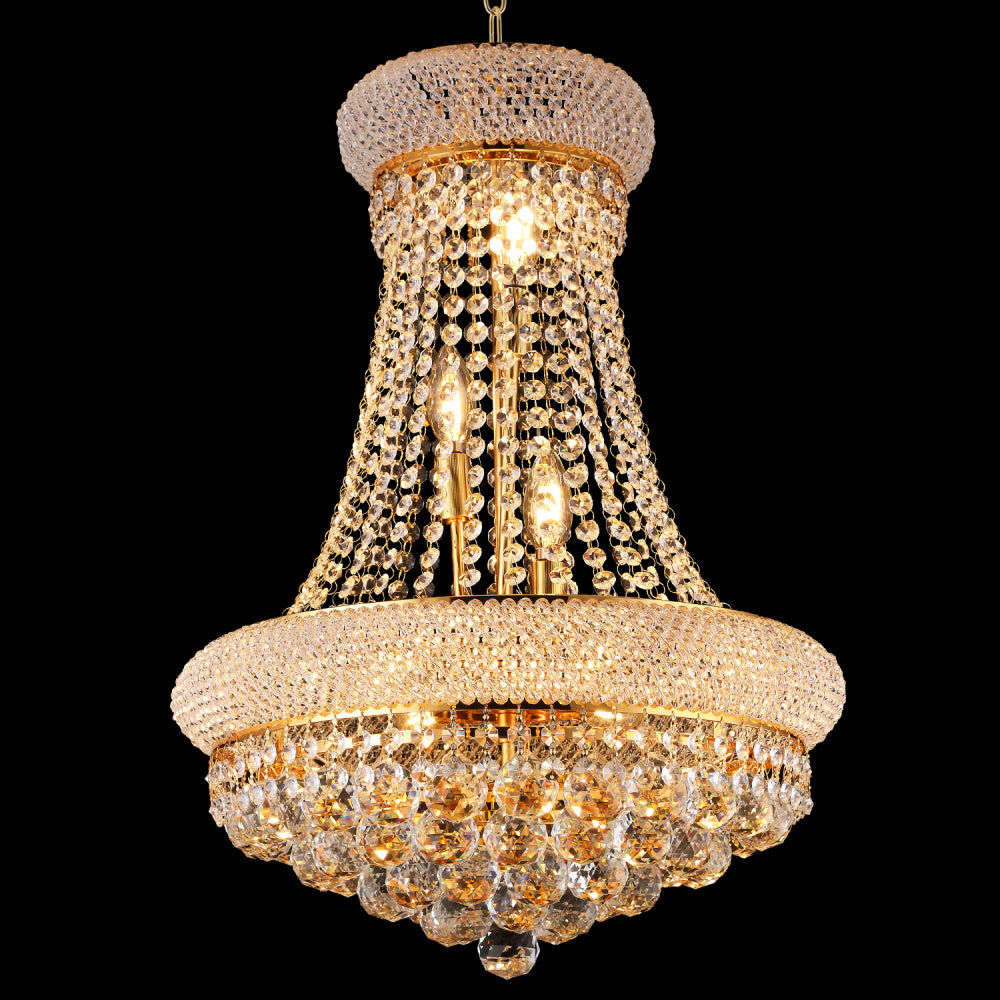 28-Inch Crystal Chandelier Lighting for Dining Room Modern Interior Luxury K9 Bedroom Crystal Chandelier Ceiling Light French Empire Crystal Chandelier Chrome 15 Lights