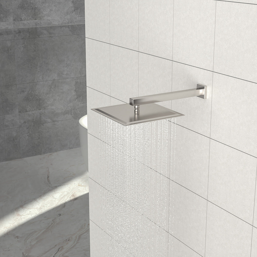 8" Ceiling Mounted Shower Arm with Flange, Brushed Nickel