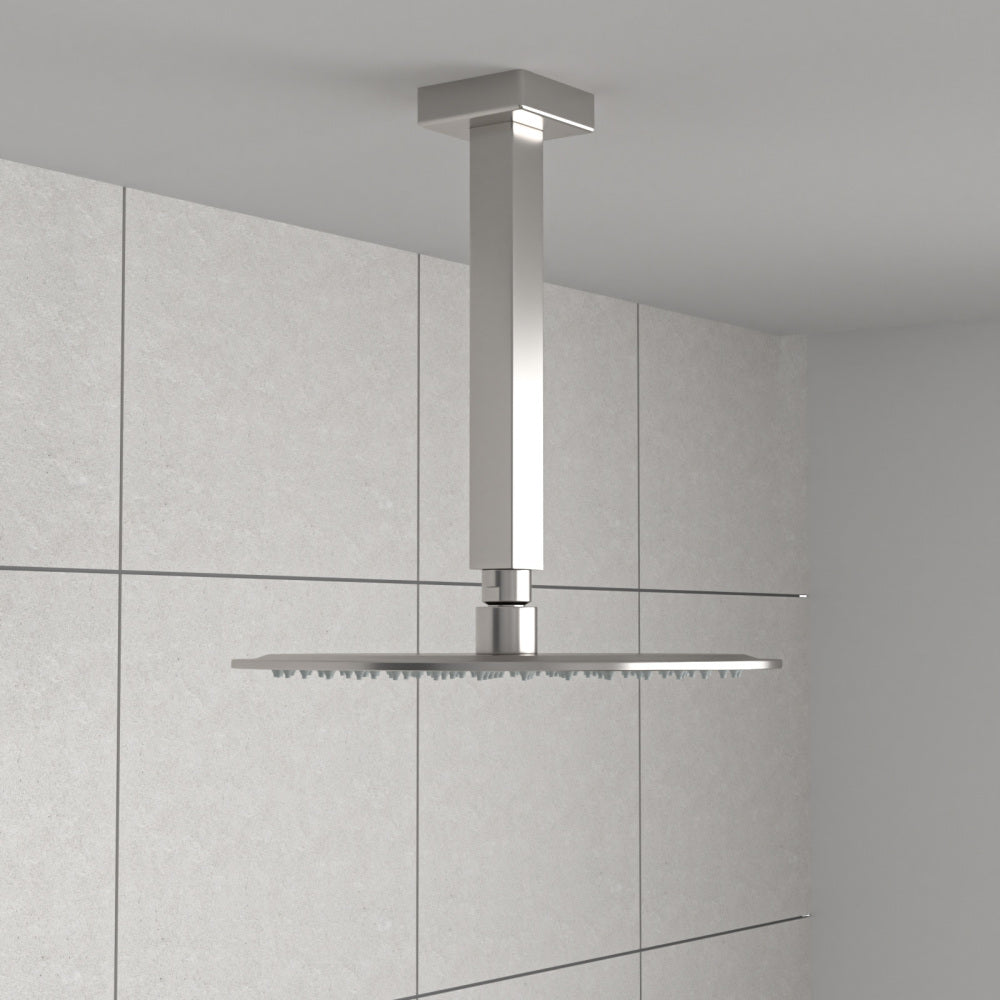 8" Ceiling Mounted Shower Arm with Flange, Brushed Nickel