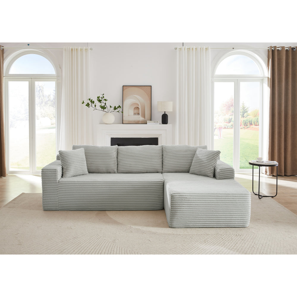 L-Shaped Cloud Sectional Sofa with Deep Seat,No Assembly Required,Modular Couches Sleeper for Living Room,Bedroom,Apartment,Dark Grey