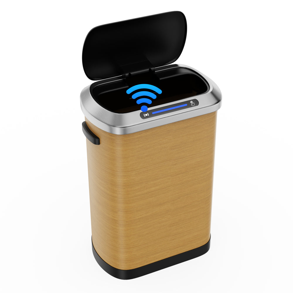 50L Smart automatic Trash Cans -  Full Intelligent Sensor  - Wood
