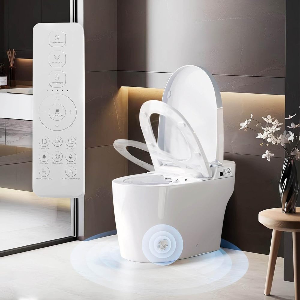 Smart Toilet Smart Bidet Toilet with Remote Control and Auto Open/Close Pump-assisted Flush Foot Sensor Operation Warm Water Heated Seat Air Dryer cUPC Certificated