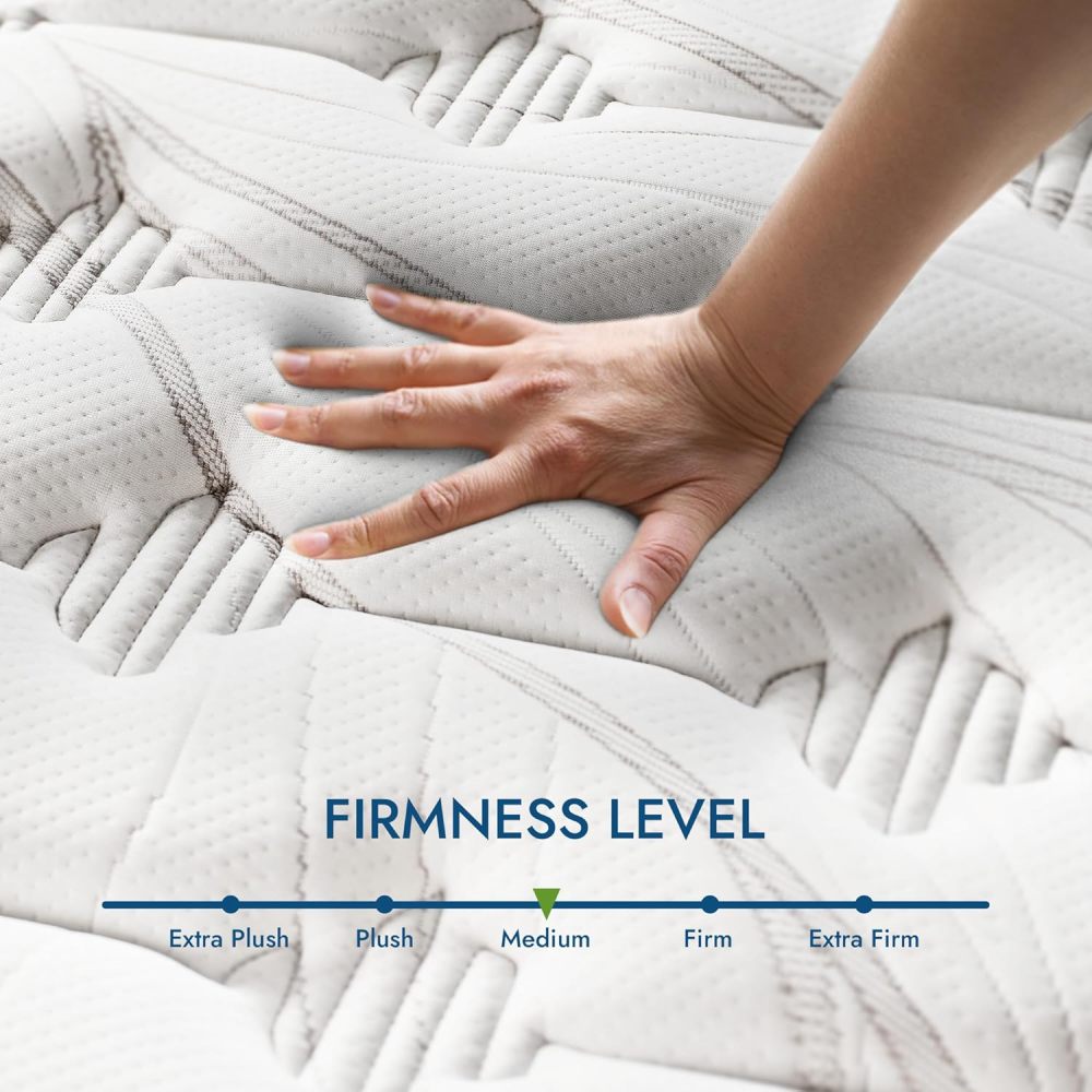 Assembled in USA - 10" Twin Diamond Innerspring Hybrid and Cooling Gel Memory Foam Mattress, Pressure Relief, and Motion Isolation, CertiPUR-US and Oeko TEX Certified