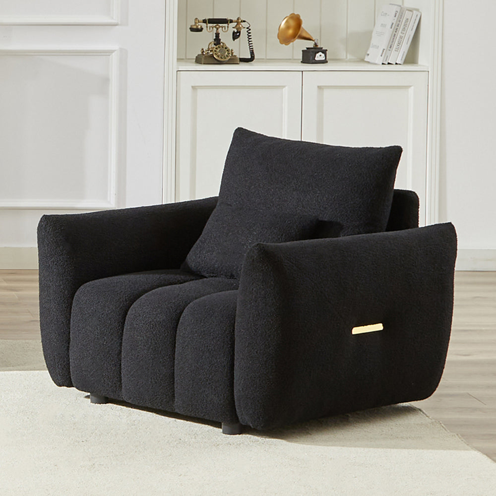 [video]MH 82" Premium Teddy fabric Sofa with 3 Back Pillows and 3 back Cushions Solid Wood Frame 3-Seater Sofa, Oversized Upholstered Chair for Living Room, Bedroom, Apartment and Office