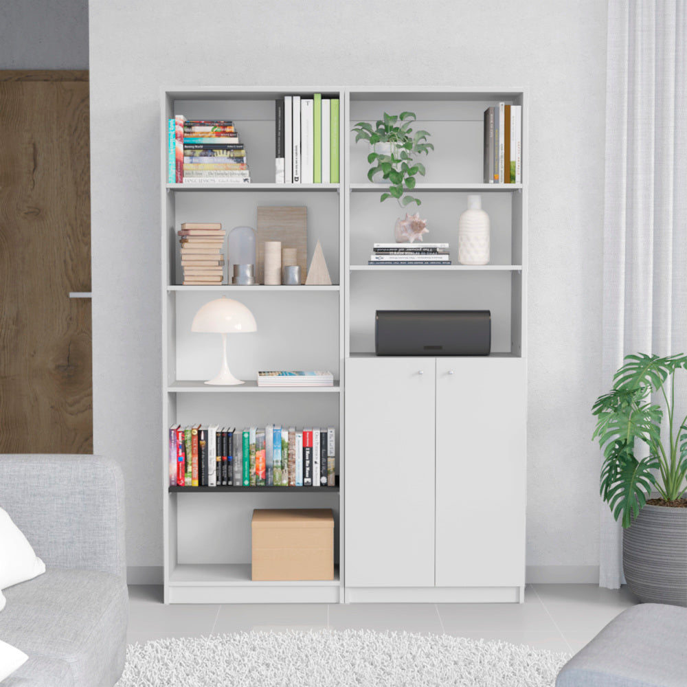 Dupree 3 Piece Home Bookcase set, 67" Wide with 14 Shelves ,  Living Room Set Set  White