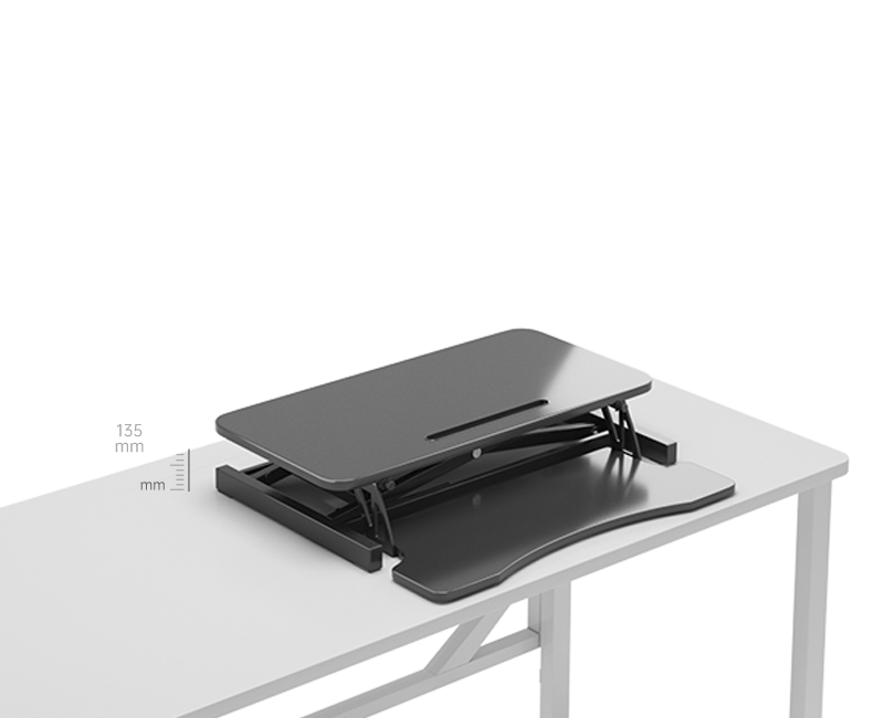 32 Inch Desk Converter, Height Adjustable Sit to Stand Riser, Dual Monitor and Laptop Workstation with Wide Keyboard Tray (BLACK) Xmas,Gift for Mother's day