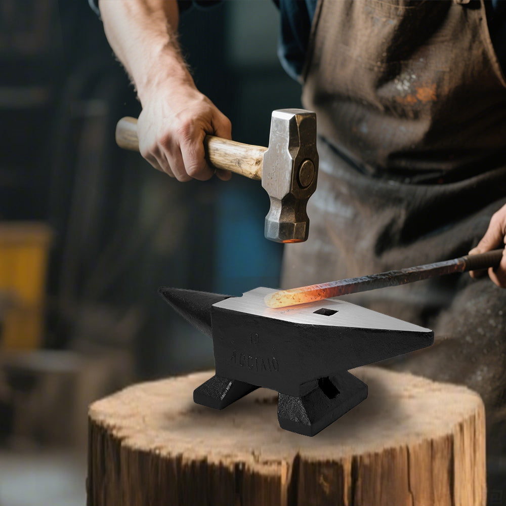 66Lbs Cast Steel Anvil, High Hardness Rugged Round Horn Anvil Blacksmith, Large Countertop and Stable Base, with Round and Square Hole, Metalsmith Tool for Bending and Shaping