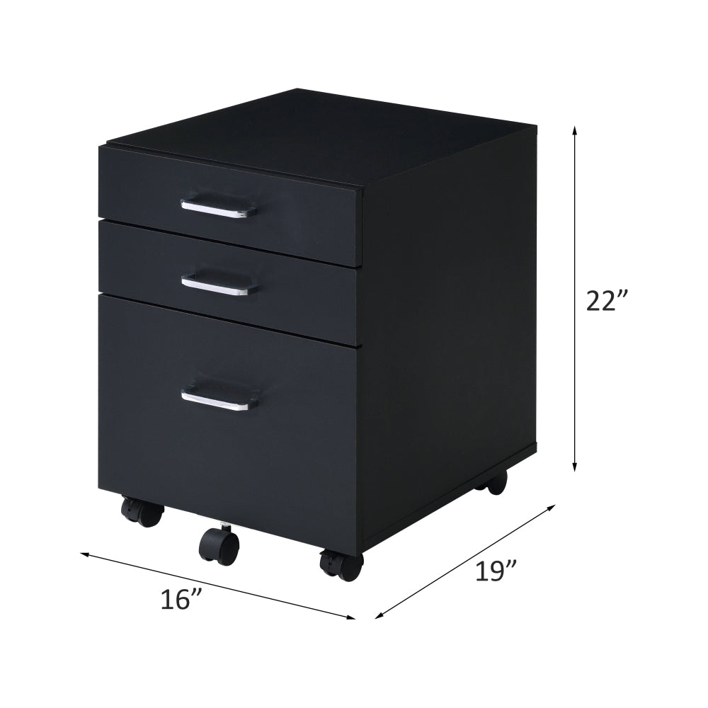 Tennos Black & Chrome Finish Cabinet