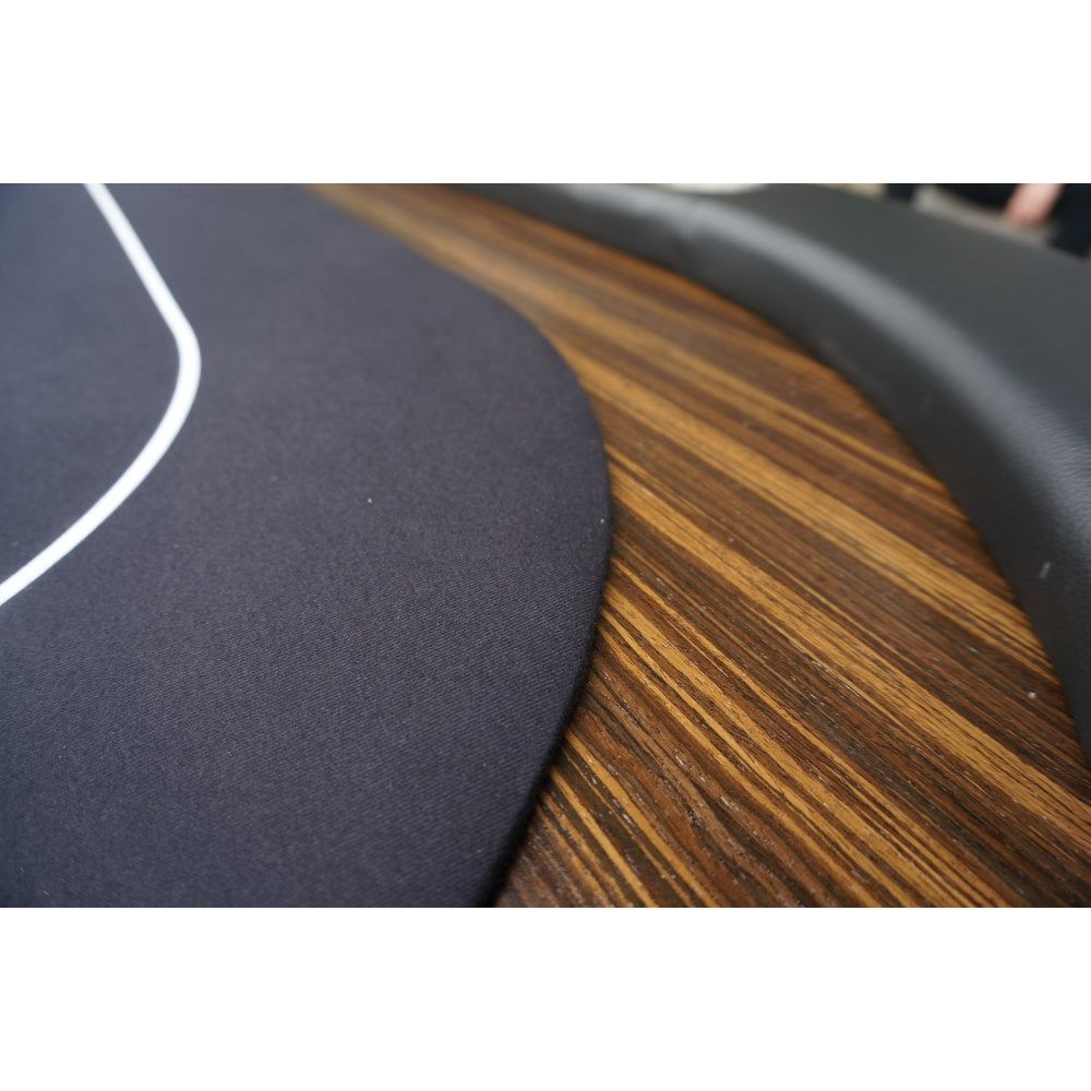 INO Design 96" Poker Table for Casino Texas Holdem Game with Premium Aura Speed Cloth Wooden Texture Racetrack Chips Tray Cup Holders Black