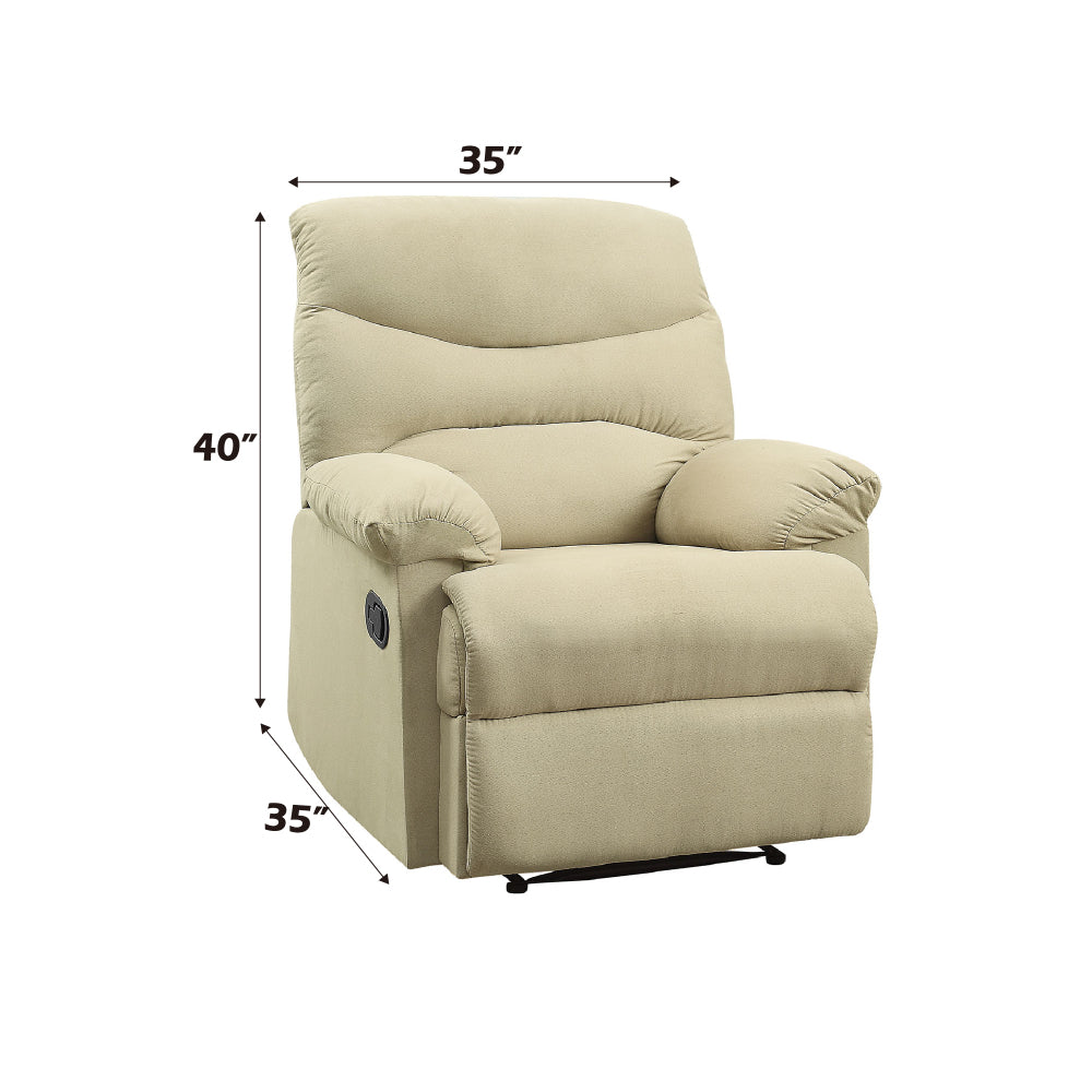 Arcadia Beige Microfiber Motion Recliner
