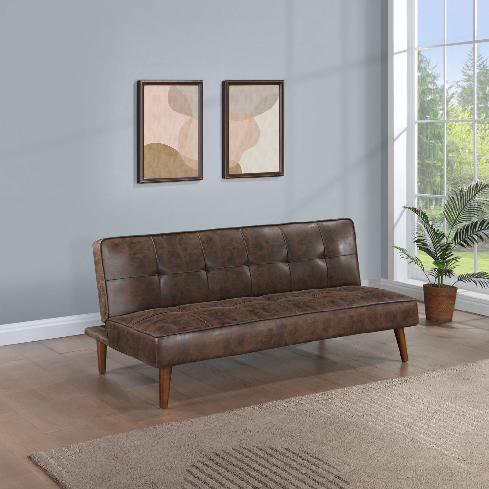Ralston Saddle Brown Upholstered Convertible Sofa Bed