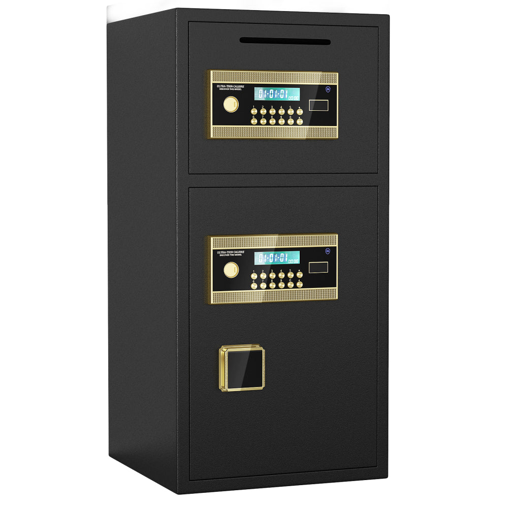 Large Double-door Coin-operated Safe,Digital Security Safe with Fireproof and Waterproof Bag,6.0 Cubic Feet Safe Box with Hidden Code Function for Home,Office and Hotel