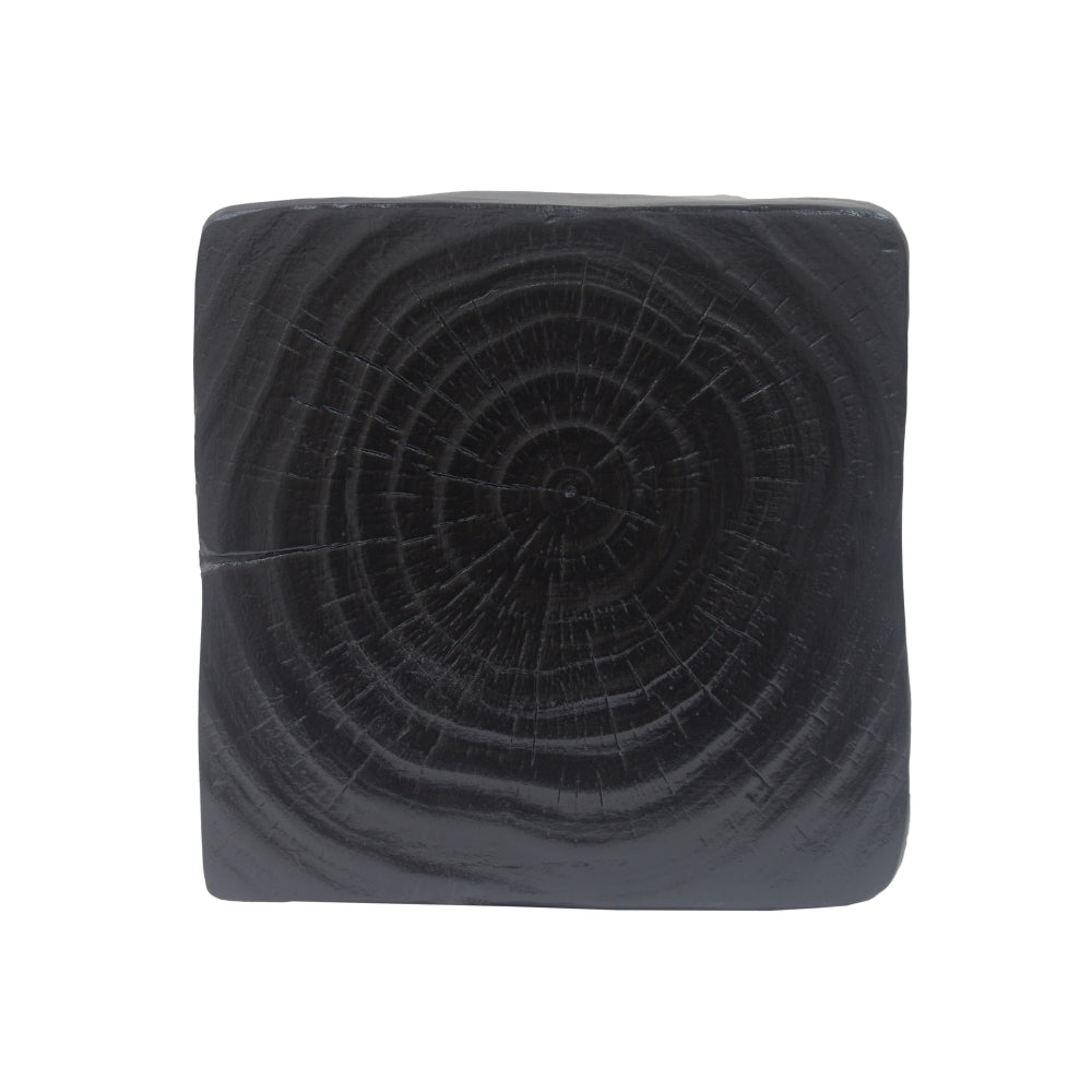MGO Twist Shape Side Table, Wood-like texture, Black Color