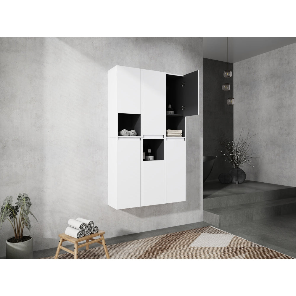 12" Bathroom Side Cabinet,Soft Close Doors,Float Mounting Design,(KD-Packing)