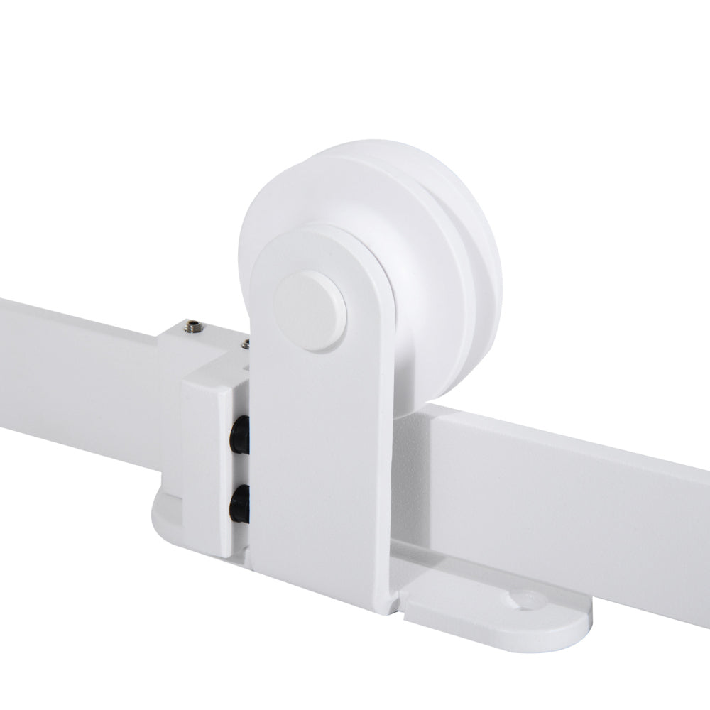 HOMCOM 6' Rustic Interior Sliding Barn Door Mounting Hardware Kit, White