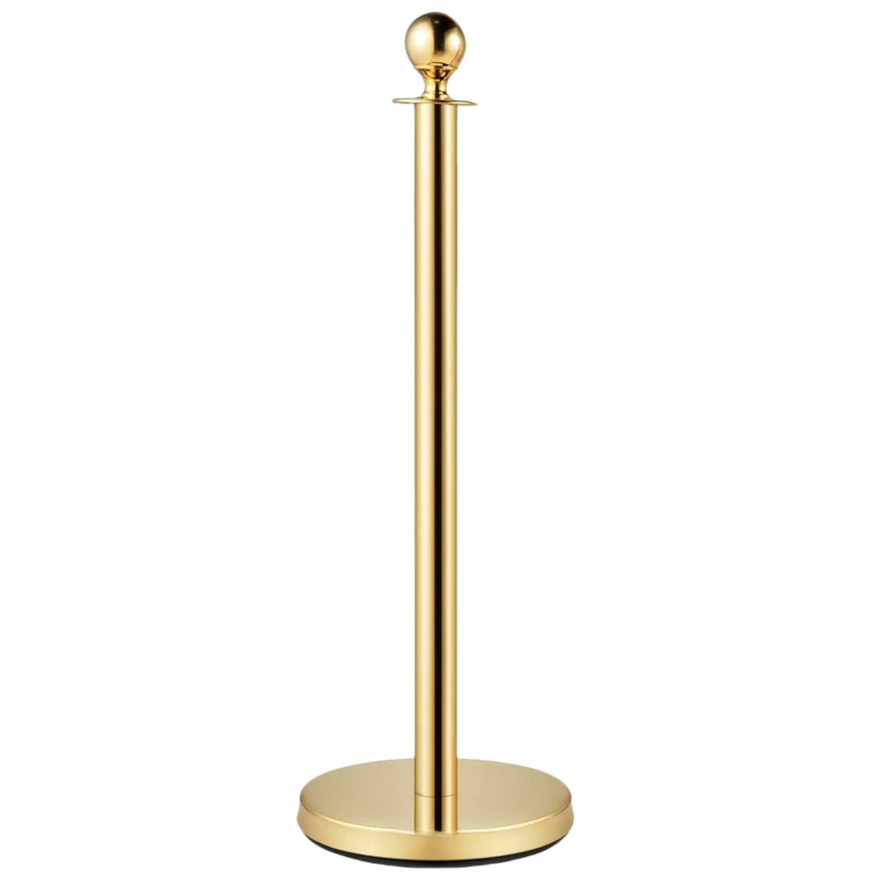 Velvet Ropes and Posts, 5 ft/1.5 m Red Rope, Stainless Steel Gold Stanchion with Ball Top, Red Crowd Control Barrier Used for Theaters, Party, Wedding, Exhibition, Ticket Offices 4 packSets