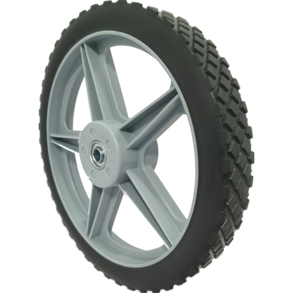 12" Spoked Plastic Wheel and Tire,  Universal Replacement Wheel for Lawn Mowers and DIY Trolley Wagon Cart 10 Pack