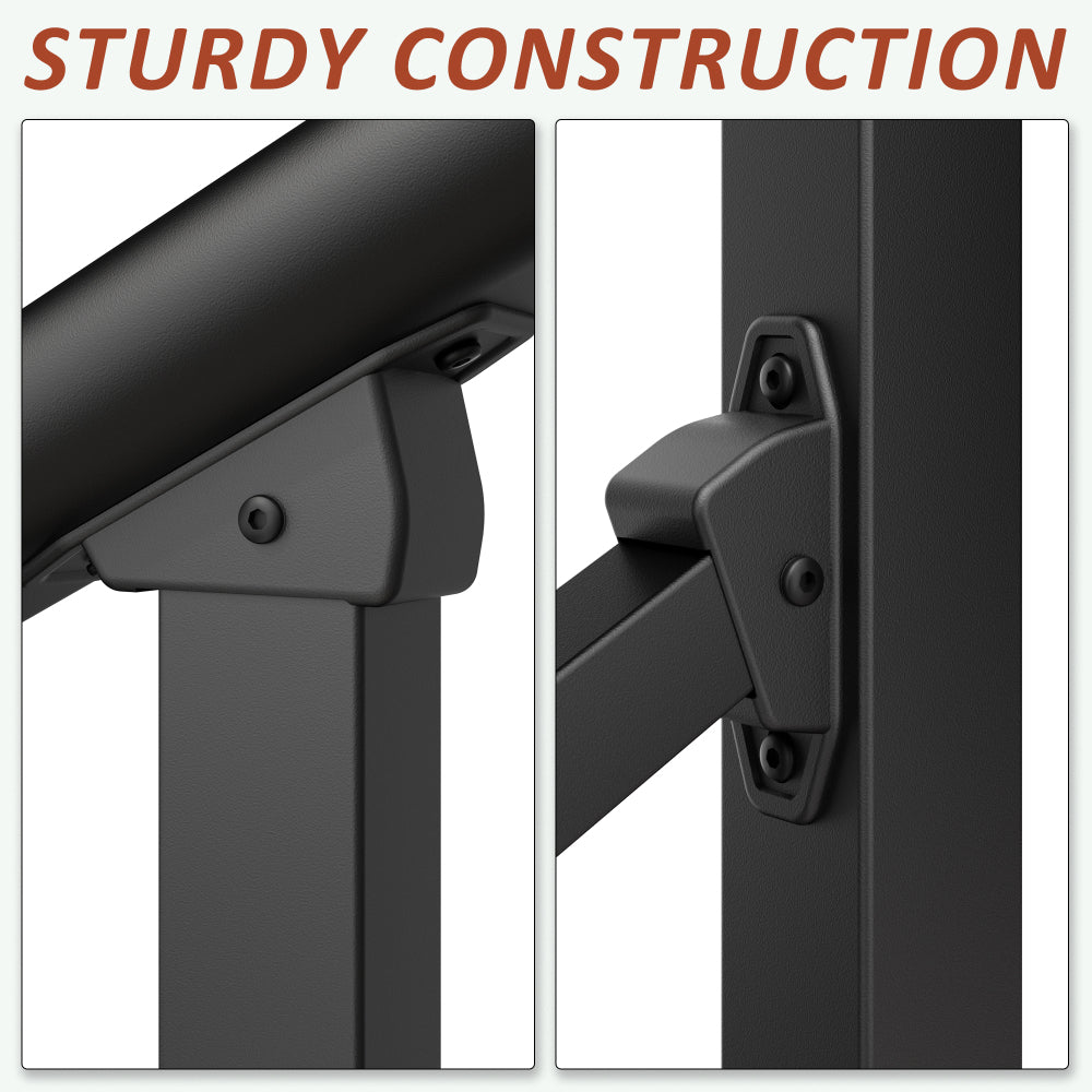 Hand Rails for Outdoor Steps, 2-3 Step Handrail 2 Pack