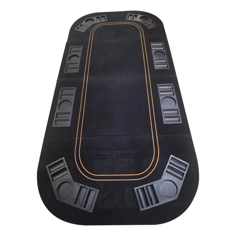 63" Folding Poker Tabletop for Table Games Blackjack Black Felt with Carrying Bag