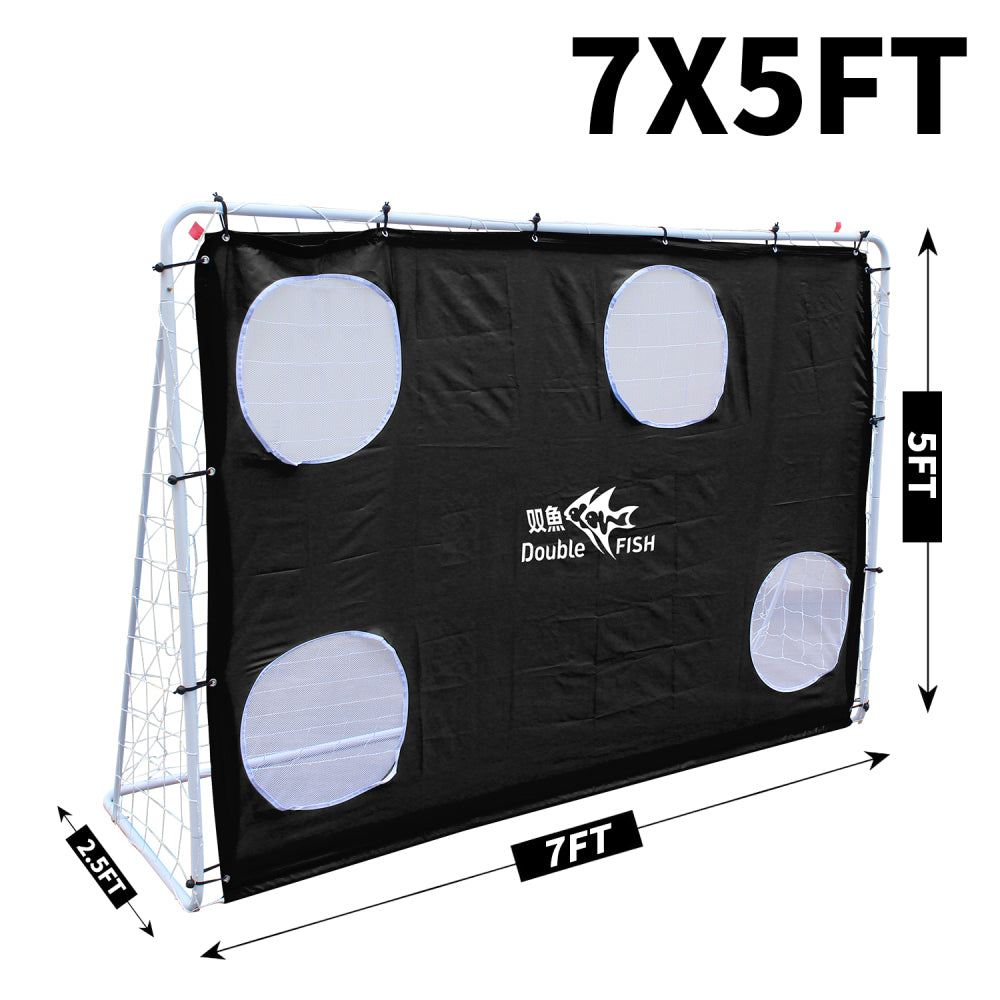 DOUBLE FISH [7.5ft X 5ft Soccer Goal] Professional Unisex Soccer Goal for Adults, 7.5ft X 5ft, White, Institutional Quality Football Net
