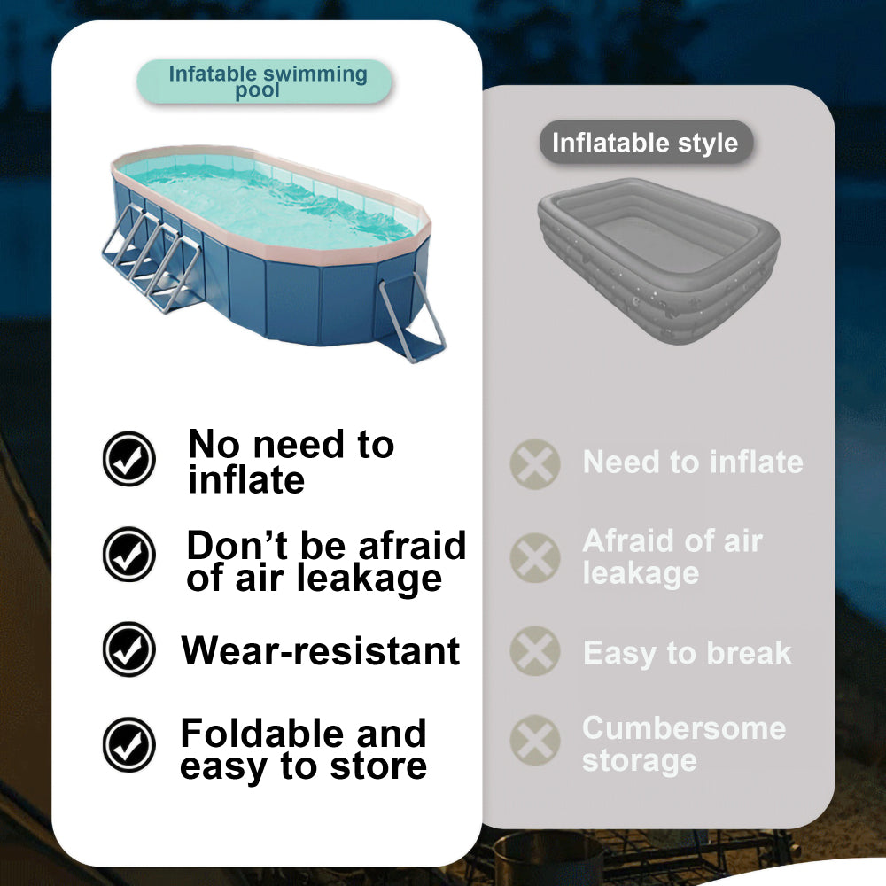 3.0m PVC folding pool (not inflatable) bathes and cools in summer, suitable for outdoor patio beach garden