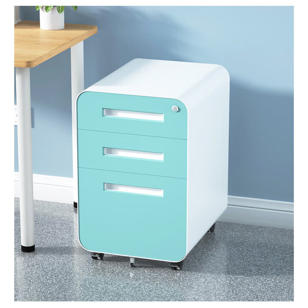 3 Drawer Mobile File Cabinet Under Desk Office,Simple Style Versatile Storage Cabinet for Legal/Letter/A4 Files, 5 Wheel Design Anti-Tilting Cold Rolled Steel Waterproof Moisture-Proof Black