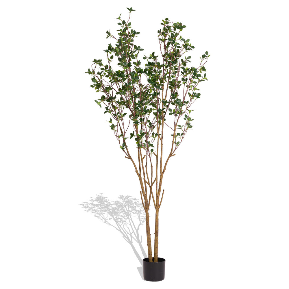 Faux Black Olive Tree, 160cm Tall Artificial Indoor Tree with Natural Trunk and Realistic Leaves for Home or Office Decor, 1pc/set